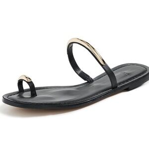 Dolce Vita Black Sandals with Gold Accents